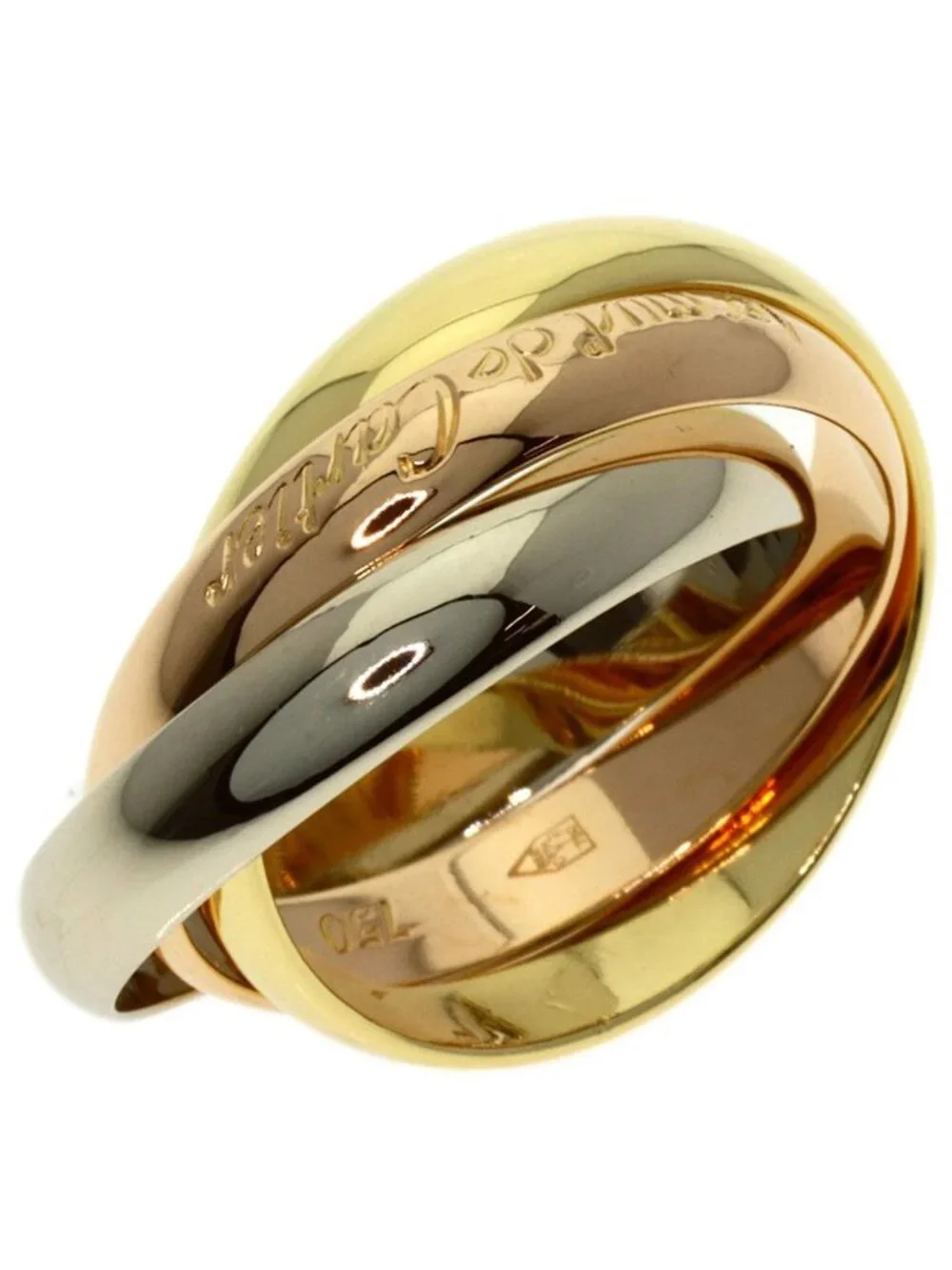 Cartier Trinity 52 Ring 18k Yellow Gold 18k White Pink